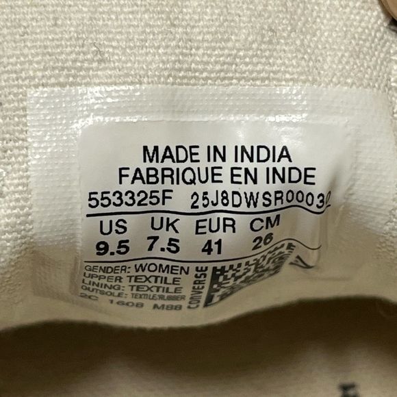 CONVERSE CHUCK TAYLOR ALL STAR ZIG ZAG SNEAKER SHOE WHITE BLACK 9.5 - Picture 9 of 9